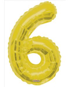 BALLOONS NUMBERS 34"  Number Balloon - 6 - Gold (Pack Size: 1)