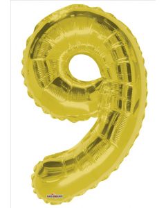 BALLOONS NUMBERS 34"  Number Balloon - 9 - Gold (Pack Size: 1)