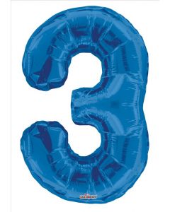 BALLOONS NUMBERS 34"   - 3 - Royal Blue (Pack Size: 1)