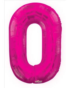 BALLOONS NUMBERS 34"  Number Balloon - 0 - Magenta (Pack Size: 1)