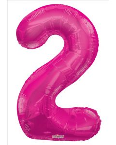 BALLOONS NUMBERS 34"  Number Balloon - 2 - Magenta (Pack Size: 1)
