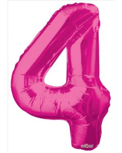 BALLOONS NUMBERS 34"   - 4 - Magenta (Pack Size: 1)
