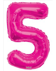 BALLOONS NUMBERS 34"   - 5 - Magenta (Pack Size: 1)