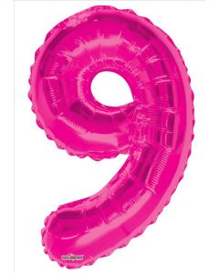 BALLOONS NUMBERS 34"  Number Balloon - 9 - Magenta (Pack Size: 1)