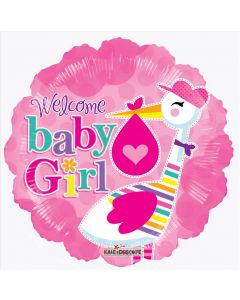 BALLOONS FOIL 18" Baby - Baby Girl Stork (Pack Size: 1)