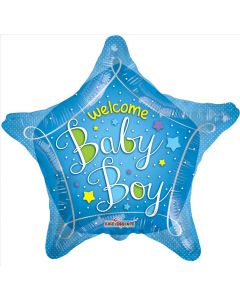 BALLOONS FOIL 18" Baby - Welcome Baby Blue Star (Pack Size: 1)