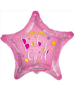 BALLOONS FOIL 18" Baby - Welcome Baby Pink Star (Pack Size: 1)