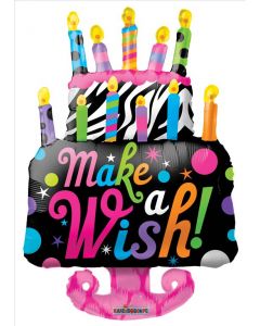 BALLOONS FOIL 36" Make a Wish Cake (Pack Size: 1)