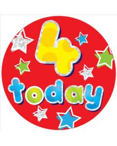 BADGES MEGA Age 4 Male Pary Badge (15cm) (Pack Size: 6)