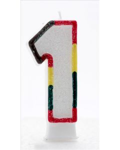 CANDLES Candle 1 Multi Coloured Number Candle Pack (Pack Size: 6)