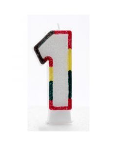 CANDLES Candle 1 Multi Coloured Number Candle Pack (Pack Size: 6)