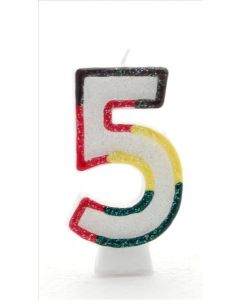 CANDLES Candle 5 Multi Coloured Number Candle Pack (Pack Size: 6)