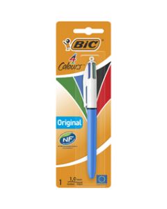 BALLPEN BIC 4 COLOUR BALL PEN, CARDED ORIGINAL (Pack Size: 10)