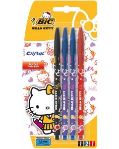 BALLPEN HELLO KITTY 4'S CARDED BIC (Pack Size: 20)