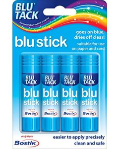 GLUE BLU STICK QUAD PACK 4 x 8 gram BLISTER PACK (Pack Size: 12)