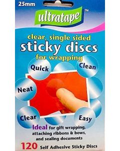 STICKY DISC CLEAR CONTENT 25MM 120 (Pack Size: 12)