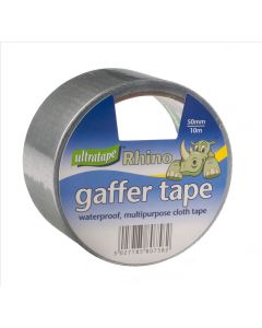 TAPE WATERPROOF CLOTH GAFFER SILVER RHINO 50 mm X 10 metres (Pack Size: 6)