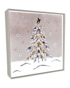 DECORATED Decorated WhiteChristmas Tree White Christmas Handcrafted Solid Boxed Cards TT CHRISTMAS (Pack Size: 6)