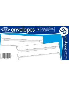 ENVELOPE DL WHITE SEAL EASI 50 COUNTY (Pack Size: 20)