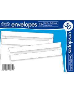 ENVELOPE C6 SEAL-EASI WHITE 50 COUNTY (Pack Size: 20)