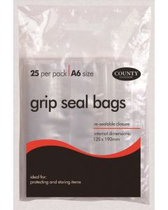 GRIP SEAL BAGS A6 25s (Pack Size: 6)