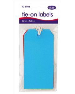 LABELS LUGGAGE 10's ASSORTED COLOUR HANG PACK (Pack Size: 12)