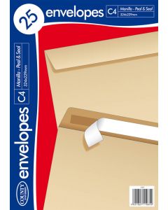 ENVELOPE C4 GUMMED MANILLA 25'S (Pack Size: 20)
