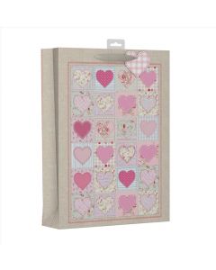 GIFTBAG FEMALE FLITTER HEARTS EXTRA LARGE EVERYDAY (Pack Size: 6)