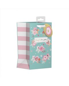 GIFTBAG FLORAL TEAL PERFUME SIZE EVERYDAY (Pack Size: 6)