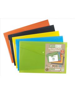A4+ 50% Recycled colour press stud wallet ECO035 ECO (Pack Size: 5)