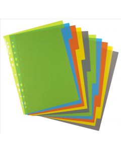 A4 50% Recycled Set 10 Index File Dividers (200 micron) (Pack Size: 12)