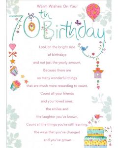 70TH BIRTHDAY FEMALE 11067243 70 EVERYDAY 11067243 070 EVERYDAY (Pack Size: 6)