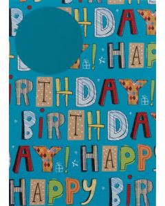 WRAP/TAG KIDS BOY MM LETTERING 11413935 033 EVERYDAY (Pack Size: 12)