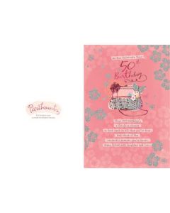 50TH BIRTHDAY OPEN 075 11424378 Parchment 075 EVERYDAY (Pack Size: 6)