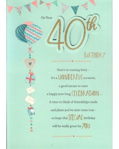 40TH BIRTHDAY OPN 090 25482560 090 EVERYDAY (Pack Size: 6)