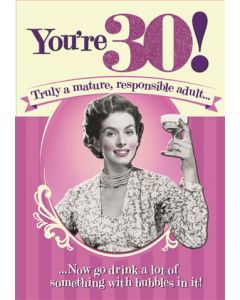 30TH BIRTHDAY FEM 075 25482568 075 EVERYDAY (Pack Size: 6)