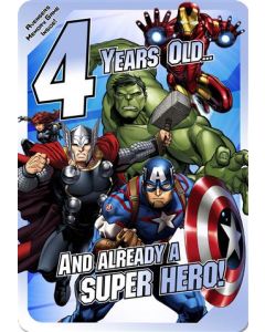 4TH BIRTHDAY MALE 090 25485400 Marvel 090 EVERYDAY (Pack Size: 6)