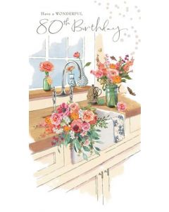 80TH BIRTHDAY FEMALE 075 25512524 075 EVERYDAY (Pack Size: 6)