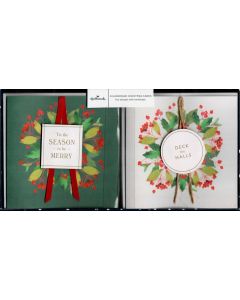 BOXED CARD HANDMADE XMAS WREATHS Christmas 25522083 CHRISTMAS (Pack Size: 12)