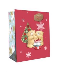 GIFTBAG LARGE FOREVER FRIENDS XMAS 20 25533204 Forever Friends 053 CHRISTMAS (Pack Size: 6)