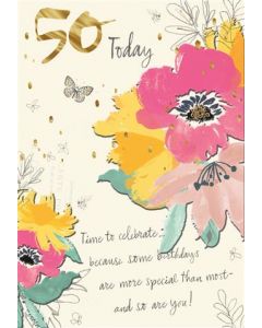 50TH BIRTHDAY 25536825 Willow Bouquet 075 EVERYDAY (Pack Size: 6)