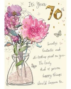 70TH BIRTHDAY 25536832 Willow Bouquet 075 EVERYDAY (Pack Size: 6)
