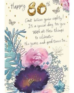 80TH BIRTHDAY 25536833 Willow Bouquet 075 EVERYDAY (Pack Size: 6)