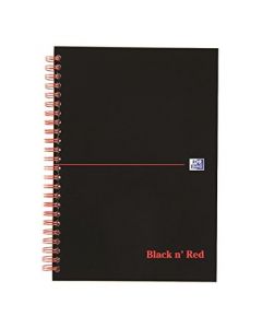 NOTEBOOK TWINWIRE BLACK N,RED A5 (Pack Size: 5)