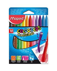 CRAYONS COLOR PEPS PLASTICLEAN PACK OF X 12 HANG PACK (Pack Size: 1s)