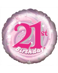 BALLOON HELIUM AGE 21 BIRTHDAY GIRL INC WEIGHT & RIBBON (Pack Size: 1)