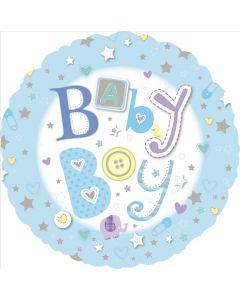 BALLOON HELIUM BABY BOY INC WEIGHT & RIBBON (Pack Size: 1)