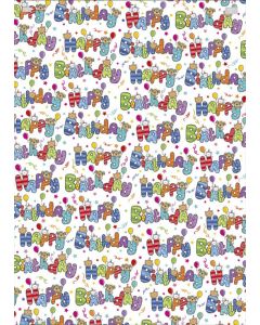 Gift Wrap Colourful Birthday (Pack Size: 24)