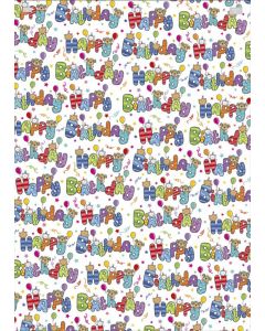 Gift Wrap Colourful Birthday (Pack Size: 24)