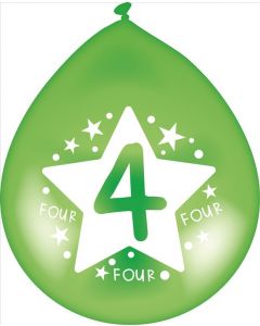Latex Balloons Air / Helium Age 4 (Pack Size: 6)